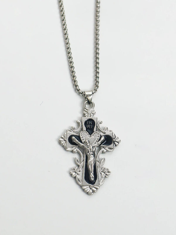 Planet Gates H New Pink Cross Necklaces for Women Y2k Fashion Gothic Couple Jewelry Metal Chains Chokers Pendant Necklace Party Jewelry Gifts