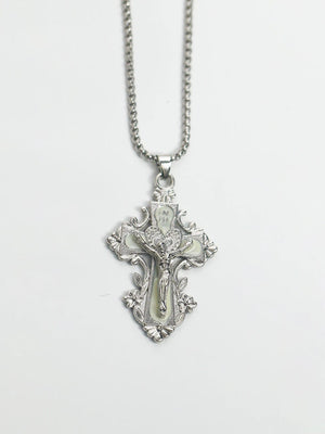 Planet Gates H New Pink Cross Necklaces for Women Y2k Fashion Gothic Couple Jewelry Metal Chains Chokers Pendant Necklace Party Jewelry Gifts