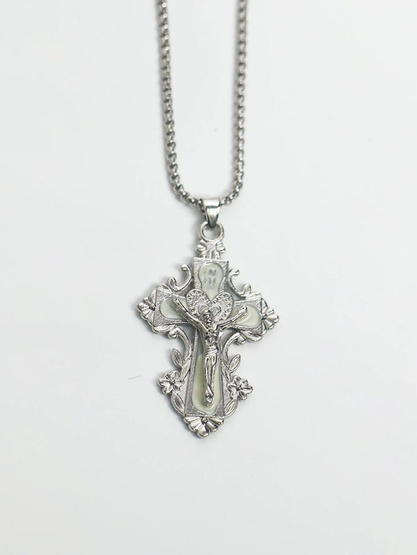 Planet Gates H New Pink Cross Necklaces for Women Y2k Fashion Gothic Couple Jewelry Metal Chains Chokers Pendant Necklace Party Jewelry Gifts