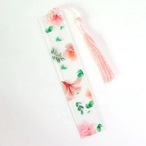 Planet Gates H Pretty Flower Acrylic Ruler Bookmarks with Tassels 14cm Ruler Bookmark Student Teacher Stationery School/office Supplies