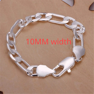 Planet Gates H202 / 20CM Noble 925 Sterling Silver Square Solid Chain Bracelet For Women Men Charm Party Gift Wedding Fashion Jewelry