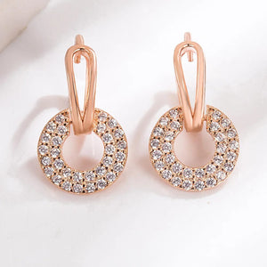 Planet Gates H221-G 925 Sterling Silver Female Luxury Crystal Round Stud Earrings Vintage Wedding Jewelry White Zircon Stone Earrings Wholesale