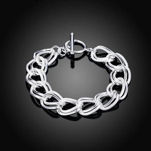 Planet Gates H290 / 20CM Noble 925 Sterling Silver Square Solid Chain Bracelet For Women Men Charm Party Gift Wedding Fashion Jewelry