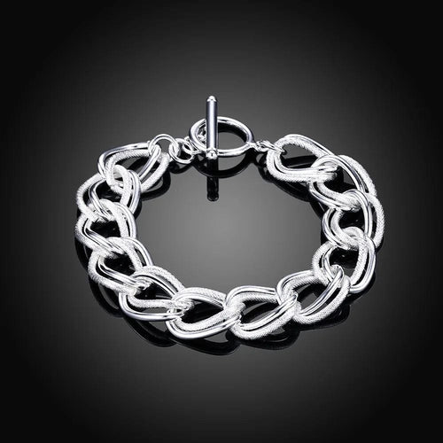 Planet Gates H290 / 20CM Noble 925 Sterling Silver Square Solid Chain Bracelet For Women Men Charm Party Gift Wedding Fashion Jewelry