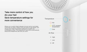 Planet Gates H300 Hair Dryer / EU XIAOMI MIJIA Mi Ionic Hair Dryer H300 Quick Dry Negative Ion Hair Care Professional For Home 1600W Electric Hair Dryers Diffuser
