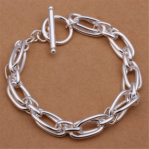 Planet Gates H320 / 20CM Noble 925 Sterling Silver Square Solid Chain Bracelet For Women Men Charm Party Gift Wedding Fashion Jewelry