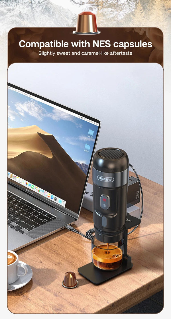 Planet Gates H4A Gift box / CHINA / EU HiBREW Portable Coffee Machine for Car & Home,DC12V Expresso Coffee Maker Fit Nexpresso Dolce Pod Capsule Coffee Powder H4A