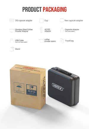 Planet Gates H4A Gift box / CHINA / EU HiBREW Portable Coffee Machine for Car & Home,DC12V Expresso Coffee Maker Fit Nexpresso Dolce Pod Capsule Coffee Powder H4A