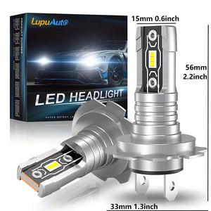 Planet Gates H7 2pcs H7 LED Headlight Bulbs Lamps Canbus 5530 Chips Head Lamp 18000LM 60W 6000K White Super Bright LED Headlight For Car Truck Motorcycle