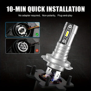 Planet Gates H7 2pcs H7 LED Headlight Bulbs Lamps Canbus 5530 Chips Head Lamp 18000LM 60W 6000K White Super Bright LED Headlight For Car Truck Motorcycle