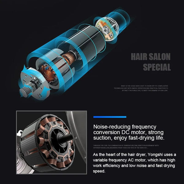 Planet Gates Hair Dryer 2200W Professional Powerful Hair Dryer Fast Heating Hot And Cold Adjustment Ionic Air Blow Dryer with Air Collecting