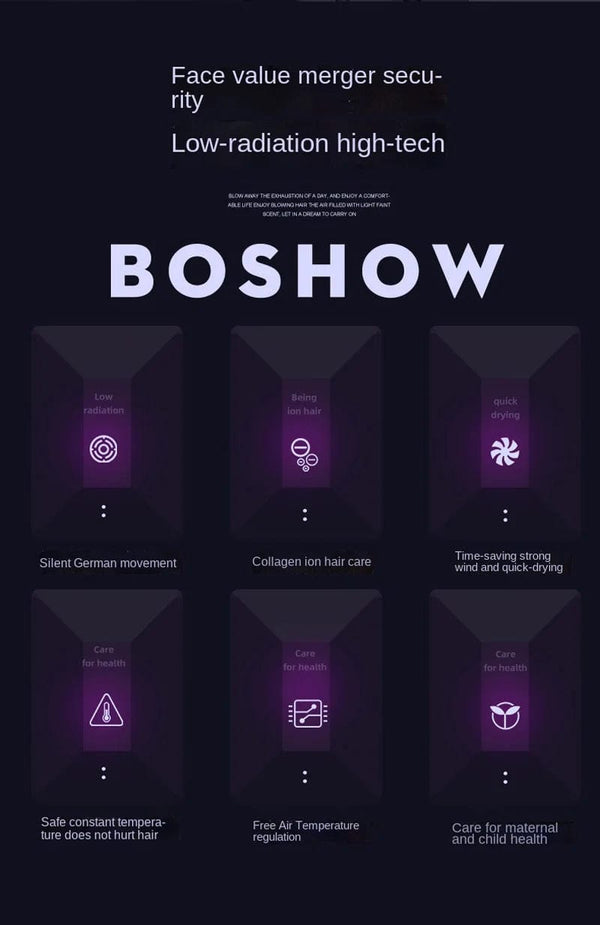 Planet Gates Hair Dryer High-Power Blue Light Negative Ion Ultra Silent Hair Care Quick Dry Home Powerful Constant Anion Electric Hair Dryer