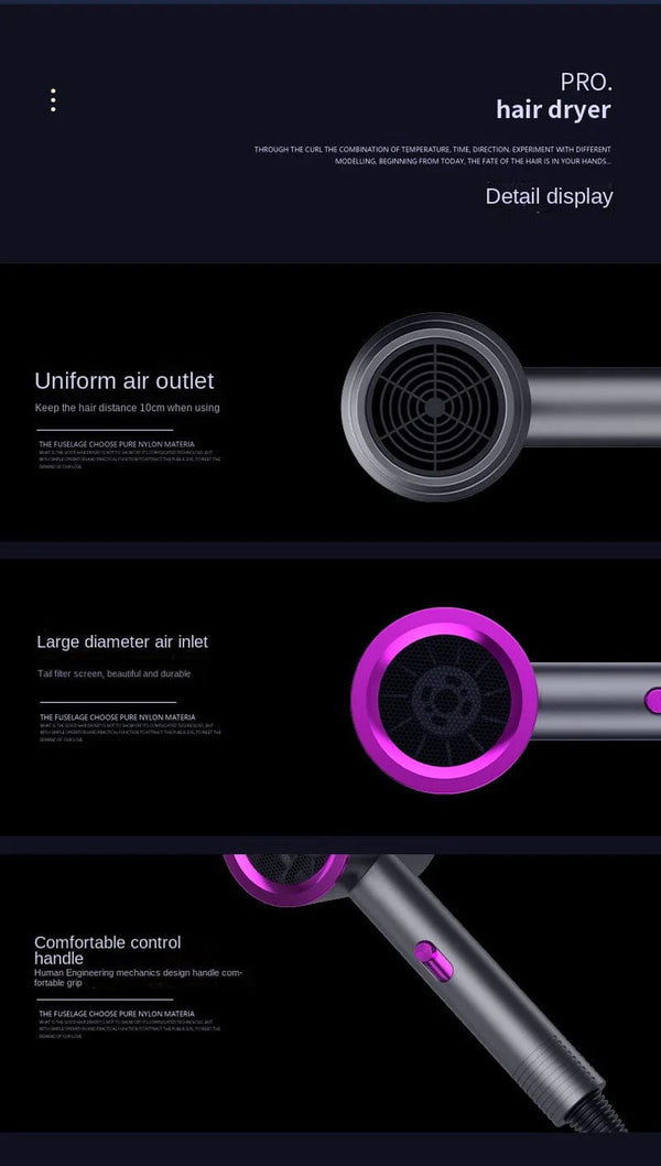 Planet Gates Hair Dryer High-Power Blue Light Negative Ion Ultra Silent Hair Care Quick Dry Home Powerful Constant Anion Electric Hair Dryer