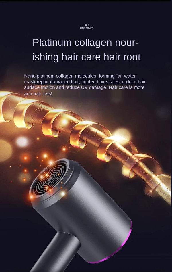 Planet Gates Hair Dryer High-Power Blue Light Negative Ion Ultra Silent Hair Care Quick Dry Home Powerful Constant Anion Electric Hair Dryer
