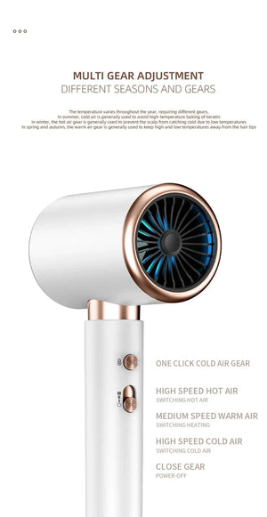 Planet Gates Hair Dryer High-Speed Electric Turbine Airflow Low Noise Constant Temperature And Quick Drying Suitable For Home Salons