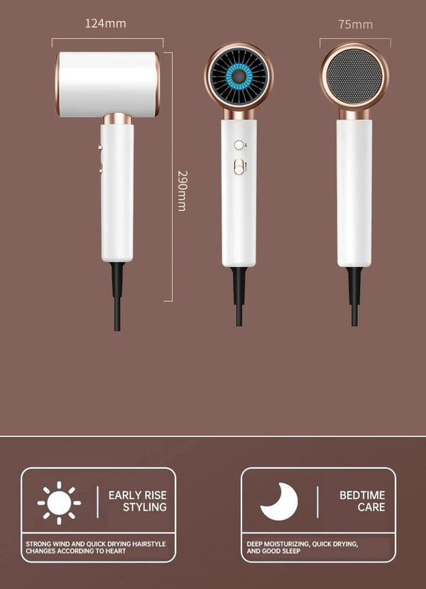 Planet Gates Hair Dryer High-Speed Electric Turbine Airflow Low Noise Constant Temperature And Quick Drying Suitable For Home Salons