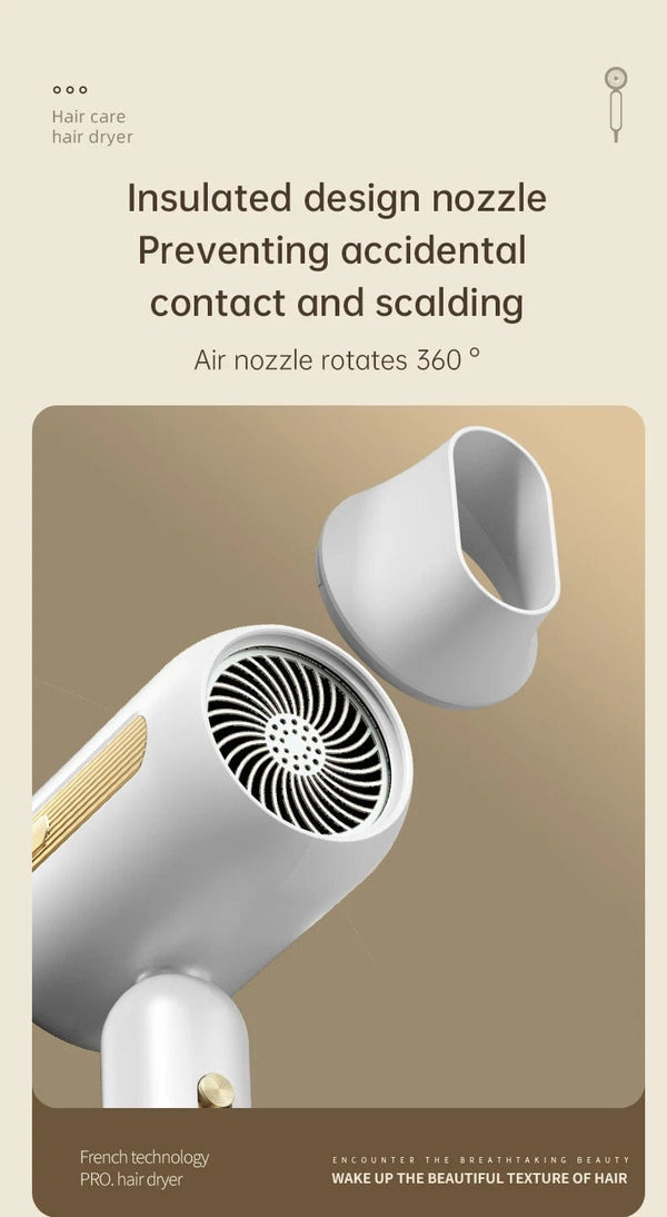 Planet Gates Hair Dryer High-Speed Electric Turbine Airflow Low Noise Constant Temperature And Quick Drying Suitable For Home Salons