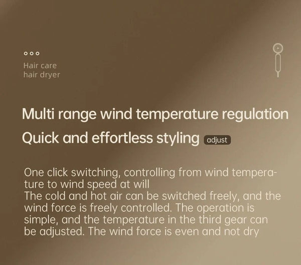 Planet Gates Hair Dryer High-Speed Electric Turbine Airflow Low Noise Constant Temperature And Quick Drying Suitable For Home Salons
