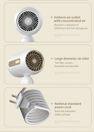 Planet Gates Hair Dryer High-Speed Electric Turbine Airflow Low Noise Constant Temperature And Quick Drying Suitable For Home Salons