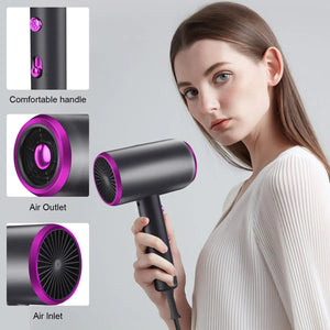 Planet Gates Hair Dryer with Diffuser Blow Dryer Comb Brush 1800W Ionic Hair Dryers with DiffuserConstant Temperature Hair Care Without Dama