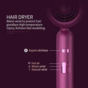 Planet Gates Hair Dryer with Diffuser Ionic Blow Dryer Professional Portable Hair Dryers Accessories for Women Curly Hair Purple Home Applian