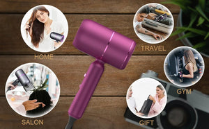 Planet Gates Hair Dryer with Diffuser Ionic Blow Dryer Professional Portable Hair Dryers Accessories for Women Curly Hair Purple Home Applian