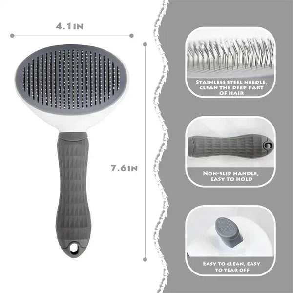 Planet Gates Hair Remover Brush Dog and Cat Non-slip Beauty Brush Dog Grooming Equipment Pets Stainless Steel For Dogs Pet Hair Removal Comb