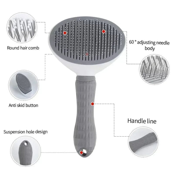 Planet Gates Hair Remover Brush Dog and Cat Non-slip Beauty Brush Dog Grooming Equipment Pets Stainless Steel For Dogs Pet Hair Removal Comb