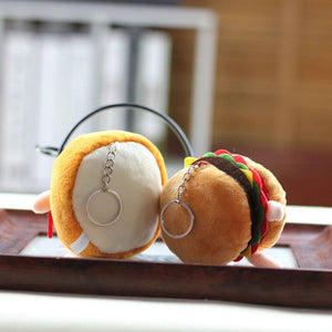 Planet Gates Hamburg Hot Dog Fries Bread Drumsticks Plush Pendant Keychain Creative Cartoon Bag Decoration Car Key Accessories For Girl Gift