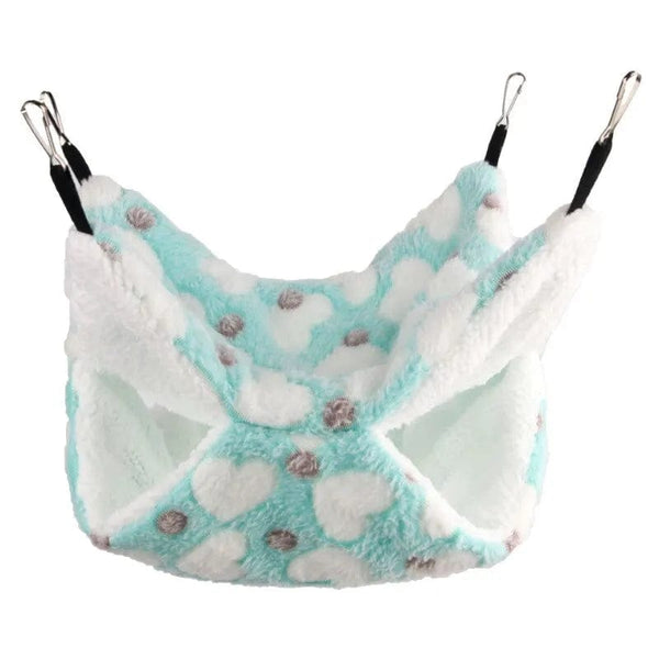 Planet Gates Hamster Hammock Small Pet Hanging Bed Double Warm Thickened Honeybug Flying Squirrel Guinea Pig Hammock Pet Cage Accessories