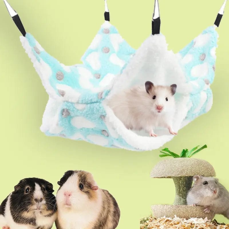 Planet Gates Hamster Hammock Small Pet Hanging Bed Double Warm Thickened Honeybug Flying Squirrel Guinea Pig Hammock Pet Cage Accessories
