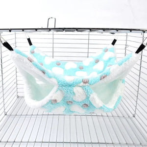 Planet Gates Hamster Hammock Small Pet Hanging Bed Double Warm Thickened Honeybug Flying Squirrel Guinea Pig Hammock Pet Cage Accessories
