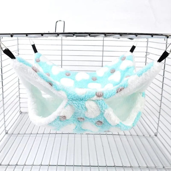 Planet Gates Hamster Hammock Small Pet Hanging Bed Double Warm Thickened Honeybug Flying Squirrel Guinea Pig Hammock Pet Cage Accessories