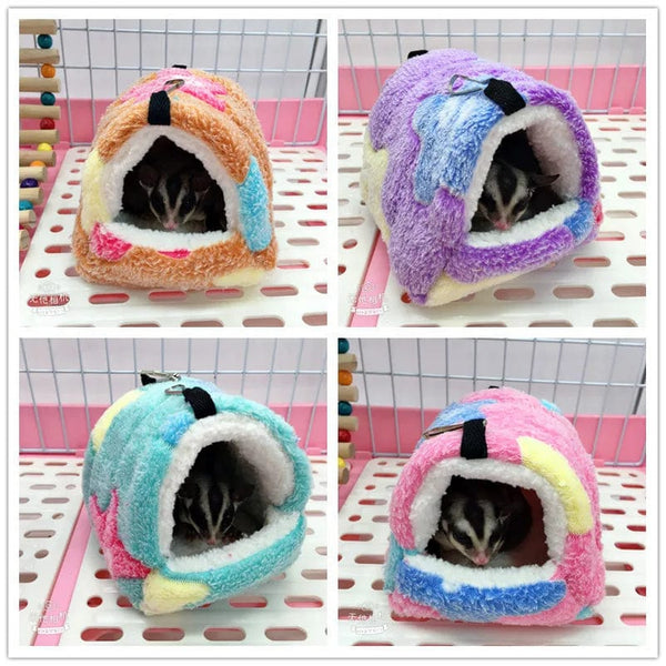 Planet Gates Hamster House Winter Warm Soft Beds Small Animal Nest for Squirrel Nest Guinea Pig House Rodent Hedgehog Bed