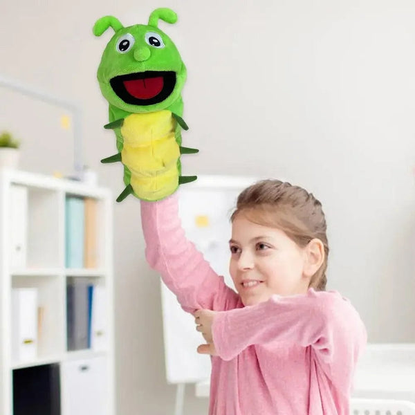 Planet Gates Hand Puppets Kids Toys Plush Insects Animal Caterpillar Ladybug Hand Puppets Doll Family Storytelling Role-playing Finger Toys