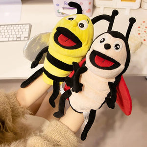 Planet Gates Hand Puppets Kids Toys Plush Insects Animal Caterpillar Ladybug Hand Puppets Doll Family Storytelling Role-playing Finger Toys