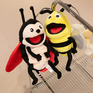 Planet Gates Hand Puppets Kids Toys Plush Insects Animal Caterpillar Ladybug Hand Puppets Doll Family Storytelling Role-playing Finger Toys