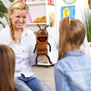 Planet Gates Hand Puppets Kids Toys Plush Insects Animal Caterpillar Ladybug Hand Puppets Doll Family Storytelling Role-playing Finger Toys