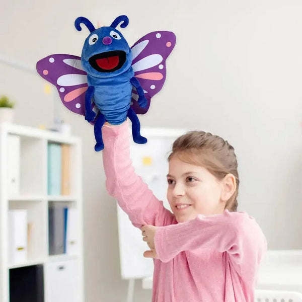Planet Gates Hand Puppets Kids Toys Plush Insects Animal Caterpillar Ladybug Hand Puppets Doll Family Storytelling Role-playing Finger Toys