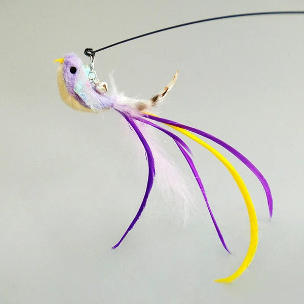 Planet Gates Handfree Bird/Feather Cat Wand with Bell Powerful Suction Cup Interactive Toys for Cats Kitten Hunting Exercise Pet Products