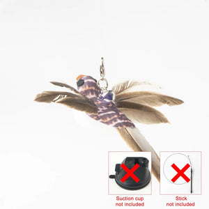 Planet Gates Handfree Bird/Feather Cat Wand with Bell Powerful Suction Cup Interactive Toys for Cats Kitten Hunting Exercise Pet Products