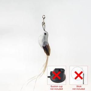 Planet Gates Handfree Bird/Feather Cat Wand with Bell Powerful Suction Cup Interactive Toys for Cats Kitten Hunting Exercise Pet Products