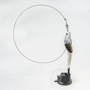 Planet Gates Handfree Bird/Feather Cat Wand with Bell Powerful Suction Cup Interactive Toys for Cats Kitten Hunting Exercise Pet Products