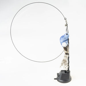 Planet Gates Handfree Bird/Feather Cat Wand with Bell Powerful Suction Cup Interactive Toys for Cats Kitten Hunting Exercise Pet Products