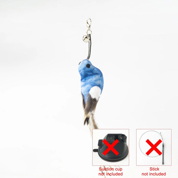 Planet Gates Handfree Bird/Feather Cat Wand with Bell Powerful Suction Cup Interactive Toys for Cats Kitten Hunting Exercise Pet Products