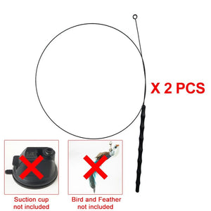Planet Gates Handfree Bird/Feather Cat Wand with Bell Powerful Suction Cup Interactive Toys for Cats Kitten Hunting Exercise Pet Products