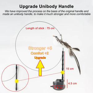 Planet Gates Handfree Bird/Feather Cat Wand with Bell Powerful Suction Cup Interactive Toys for Cats Kitten Hunting Exercise Pet Products