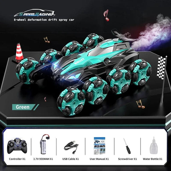 Planet Gates Handle control RC Car Toy Eight Wheels Spray Twisting Stunt Drift Car Remote Controlled Cars RC Toy for Children Adults Watch Remote Control