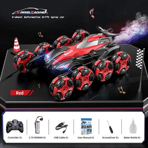 Planet Gates Handle control RC Car Toy Eight Wheels Spray Twisting Stunt Drift Car Remote Controlled Cars RC Toy for Children Adults Watch Remote Control