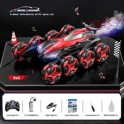 Planet Gates Handle control RC Car Toy Eight Wheels Spray Twisting Stunt Drift Car Remote Controlled Cars RC Toy for Children Adults Watch Remote Control